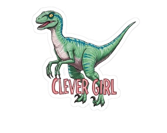 Clever Girl Dinosaur Glossy Jurassic Park Sticker