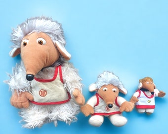 Vintage Tomsk Womble  fluffy large plush toy medium beanie baby Uncle Bulgaria or Mcdonalds small toy nostalgic gift idea