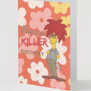 Download instantâneo Retro Sideshow Bob tem um aniversário incrível | Fan Art dos Simpsons | cartão engraçado para aniversário, flores de cartão de aniversário dos Simpsons