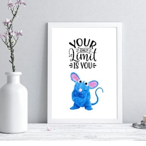 Positive affirmations Bear in the Big blue house instant download wall art for bedroom wall art for office A4 print