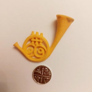 Vintage 80s 90s Nawiat Eraser Rubber yellow French Horn