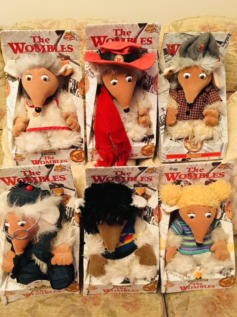 Vintage WOMBLES Orinoco, Stepney, Bungo, Tomsk, Uncle Bulgaria, Alderney boxed beautiful fluffy wombles the perfect collectors piece image 1