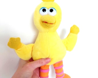 Set de peluche y libro de Big Bird – El pequeño libro dorado de Barrio Sésamo – Coleccionable infantil vintage