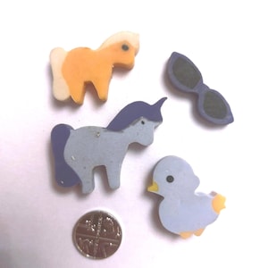 Adorable Collection of Vintage Retro Novelty Erasers Rubbers 80&#39;s - 90&#39;s pony and unicorn back to school