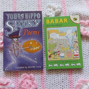 Vintage Halloween book Babar and the ghost spooky poems Halloween books Haunted House 90s nostalgia spooky gift children&#39;s halloween