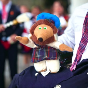 Vintage Scottish toy womble clans of Scotland historic Scotland lover gift Scottish Highlands tartan kilt bagpipes celtic gift for him