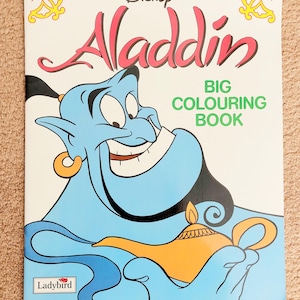 Vintage Disney Aladdin big colouring book ladybird book never used 1993 nostalgic gift idea vintage disney gift adult craft