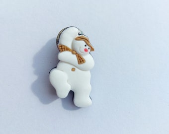 The Snowman Raymond Briggs y2k pin badge dancing snowman walking in the air stocking filler gift small friend gift snow brooch