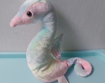 Seahorse plush toy beanie baby oceancore pastel sea decor under the sea seaside decor nautical decor nautical nursery stuffed animal