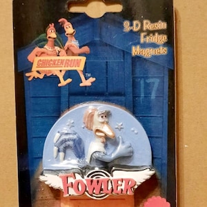 Aardman vintage 1999 Chicken Run fowler resin fridge magnetnew in box retro magnet