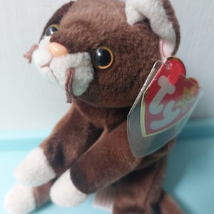 Adorable bonnet TY bébé chat en peluche - cadeau sur le thème chat mignon pour le soulagement de l'anxiété des animaux de compagnie des années 90, idée cadeau nostalgique en peluche nostalgique