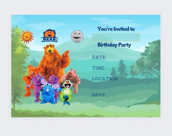 Birthday Party Invitations Bear In The Big Blue House Instant download invite party supplies childrens birthday party invites printable