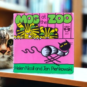Vintage Mog at the Zoo paperback book pagan witch book Halloween spooky book unique book gift for daughter baby&#39;s fist book gift for son