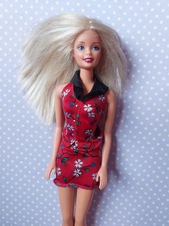 Blonde Vintage Barbie Doll 1991, Red Flower Print Dress, Blue Eyes Doll,  Collector's Barbie, Unique Gift Idea Birthday Gift for Her - Etsy