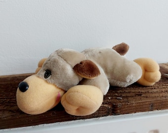 Perro de peluche Spike de Playskool Lil Pooches de 8.5 pulgadas, de 1991, con la boca abierta