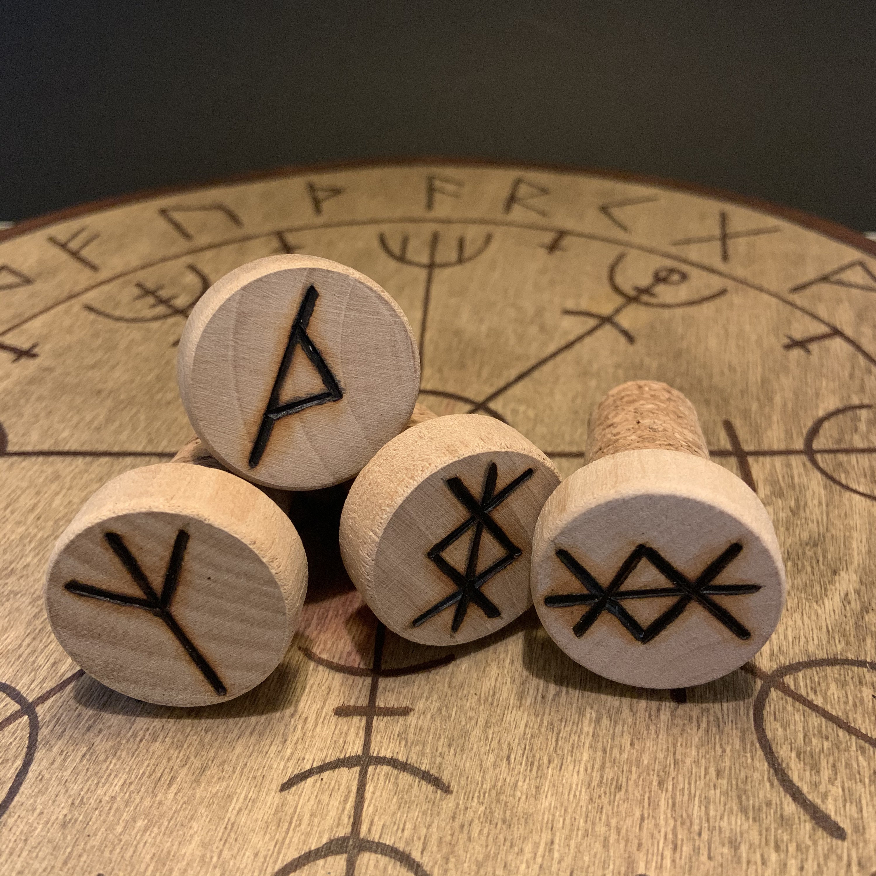 Protection Bind Rune & Protection Rune Wooden Corks - Magic ...