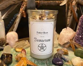 Vela de protección / Vela de altar artesanal para protección y defensa energética