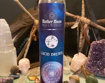 Lucid Dream Spell Candle | Herbal Altar for Dream Recall