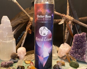 Astral Travel Spell Candle | Handcrafted Altar Tool, Rose & Lavender