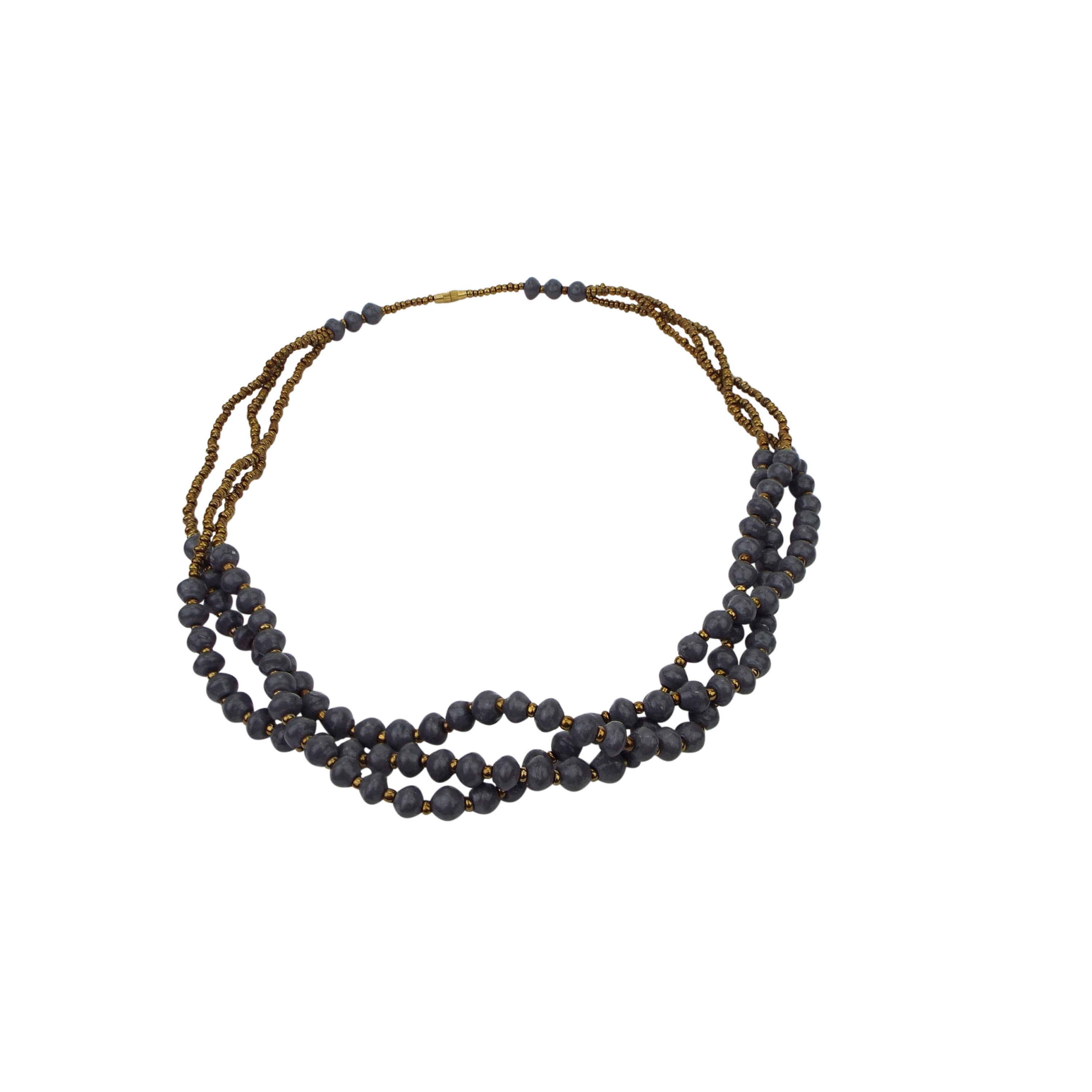 African Necklace Authentic Jewelry Made From Paper Beads Etsy