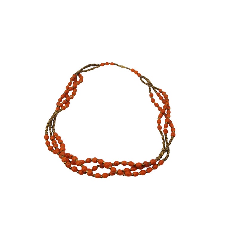 African Necklace, Authentic Jewelry Made From Paper Beads, Fair Trade