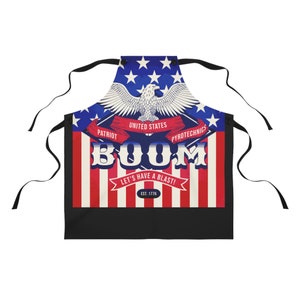 4th of July Apron Independence Day Apron Flag Apron, Patriotic Apron, Grilling Apron, BBQ Apron, Red White and Blue Apron. Stars and Stripes