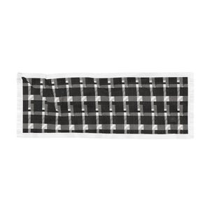 DRAIG leichter Schal - schwarz-weißes nahtloses walisisches Tartan-inspiriertes Muster | Keltischer Wrap Klassisch Kompliziertes Exotisches Originales Design Unisex Geschenk
