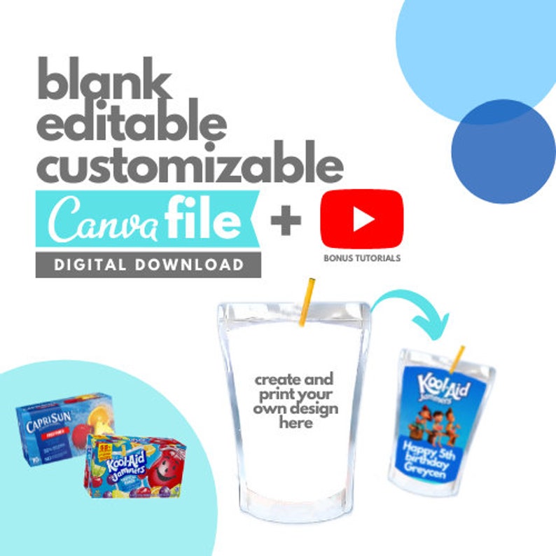 Capri Sun Template Custom Capri Sun Canva Capri Sun Etsy Ireland
