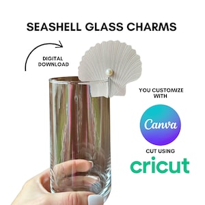 Seashell drink marker, drink marker svg, drink tab svg, cup marker svg, glass tab svg, glass marker svg, glass drink charm, glass marker tab