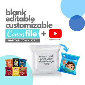 チップバッグ テンプレート、カスタム チップバッグ、Canva チップバッグ テンプレート、編集可能なチップバッグ、カスタマイズ可能なチップバッグ テンプレート、パーソナライズされたチップバッグ