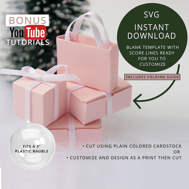 Mini Boxes Template Miniature Box Svg Miniature Shopping Bag Etsy