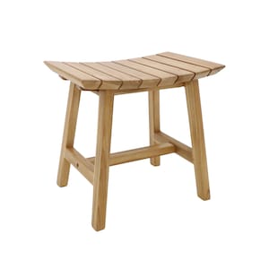 Nordic Style Teak Natural Shower and Bath Slatted Stool