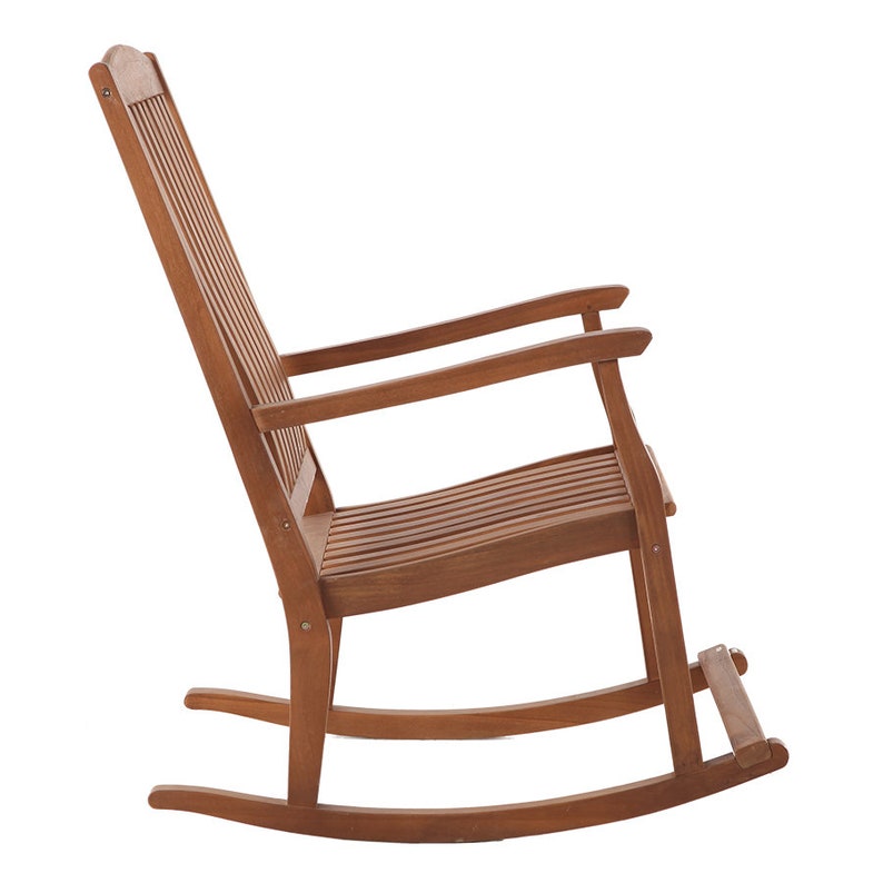 Nordic Style Oiled Teak Outdoor Patio Rocking Chair image 4