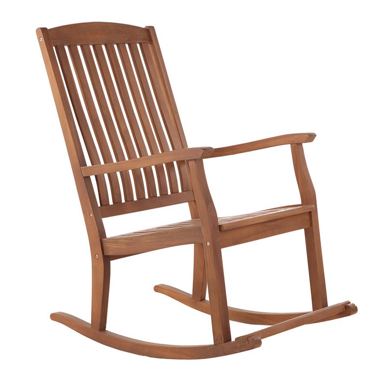 Nordic Style Oiled Teak Outdoor Patio Rocking Chair image 2