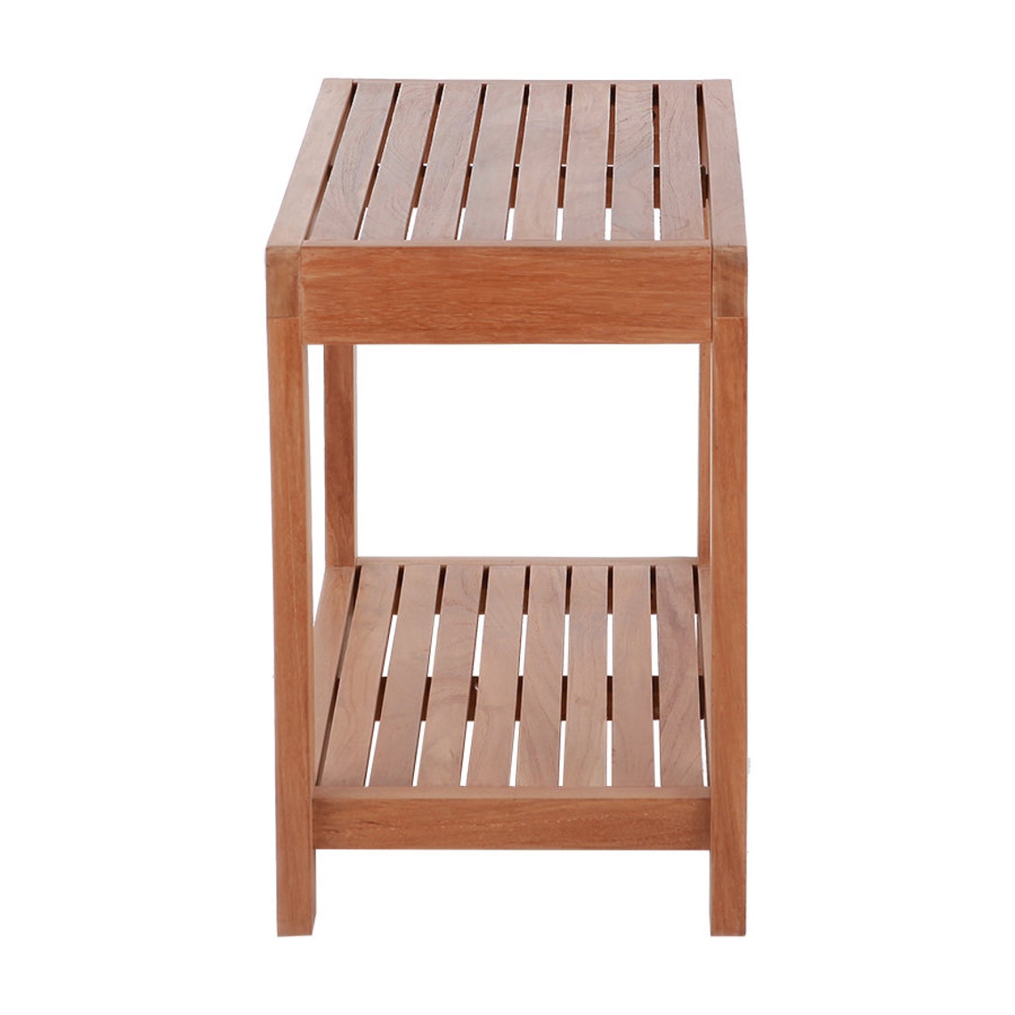 Nordic Style Natural Teak Spa Bench With Shelf 18 Etsy