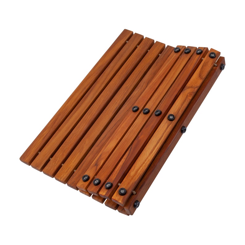 Nordic Style Teak String ShowerBathSpa Mat 19.6\u2033 x 19.6\u2033