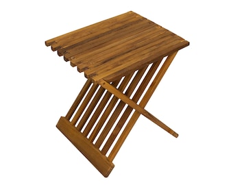 Nordic Teak Oiled Folding Stool