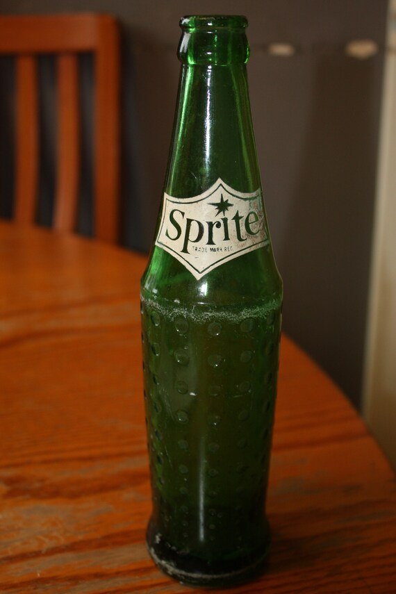Vintage old sprite bottle green glass Etsy