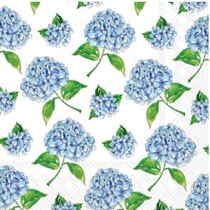 Decoupage Napkins- Hydrangea Paper Napkins- Set of 3- Cocktail Size