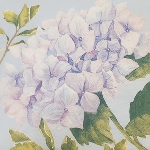 Decoupage Napkins- Hydrangea Paper Napkins- Set of 3- Cocktail Size