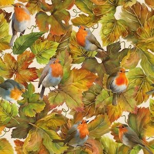 Decoupage Paper Napkins - Fall Robin Bird - Set of 3 -Luncheon Size