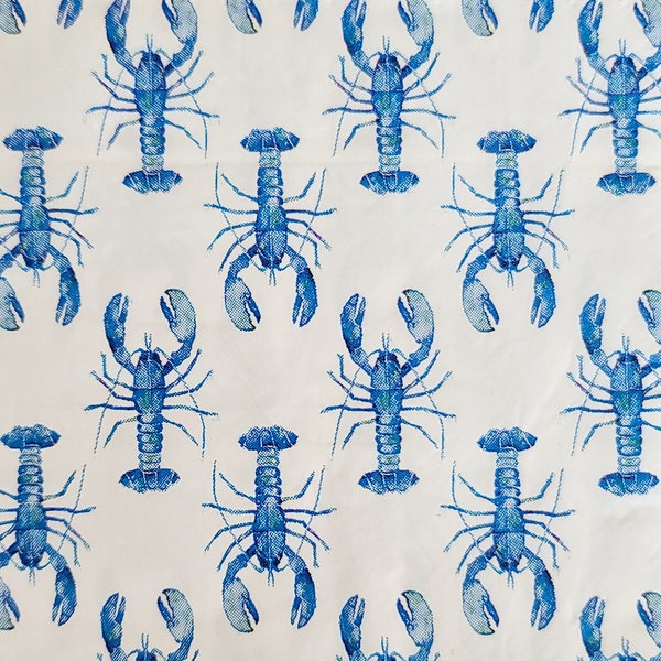 Decoupage Napkins - Blue Lobster Paper Napkins - Set of 2 - Guest Size 15 3/4" x 13" folded