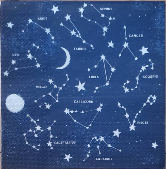 Decoupage Napkins Zodiac Star Constellations 10 X Etsy