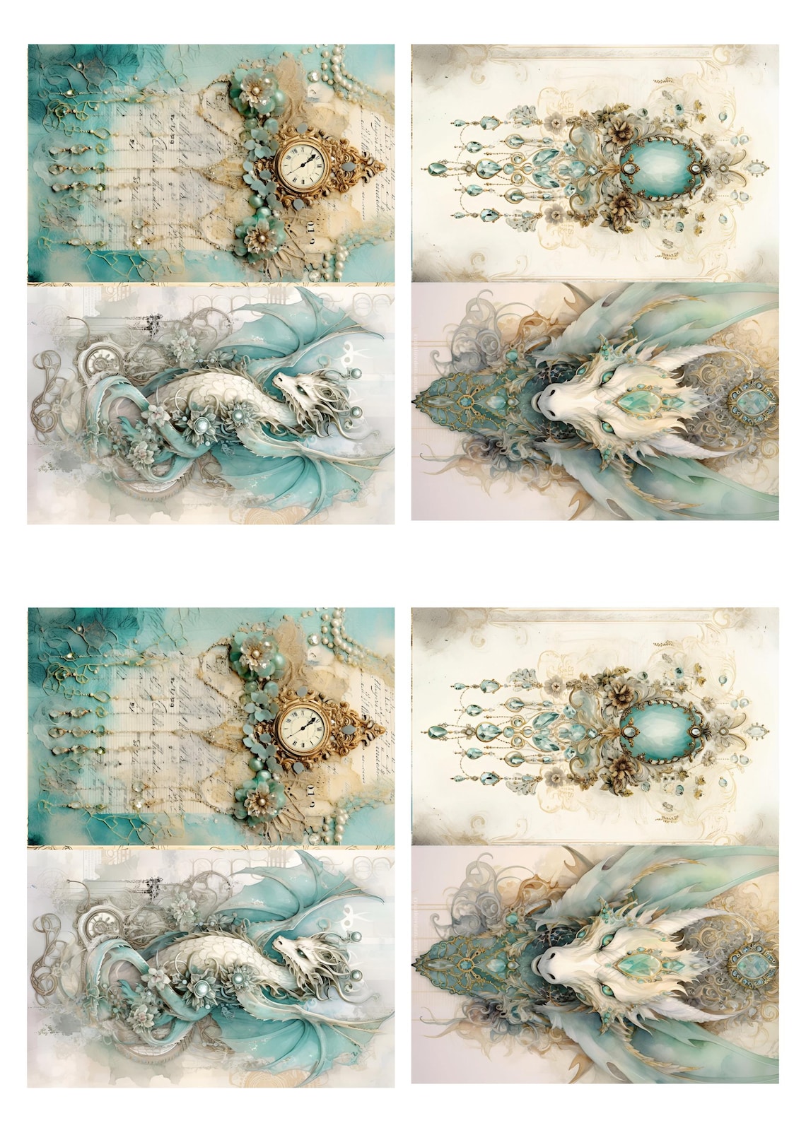 Rice Paper for Decoupage / Dragon Dragons / 1 Rice Paper / A4 / A5 ...