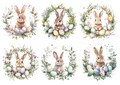 Rice Paper for Decoupage / Easter Bunny Wreath / 1 Rice Paper / A4 / A5 / Customizable