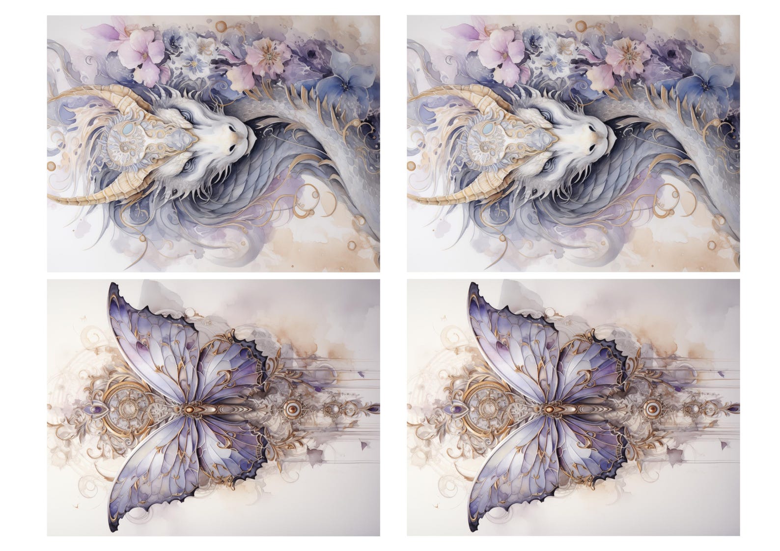 Rice Paper for Decoupage / Dragon Dragons / 1 Rice Paper / A4 / A5 ...
