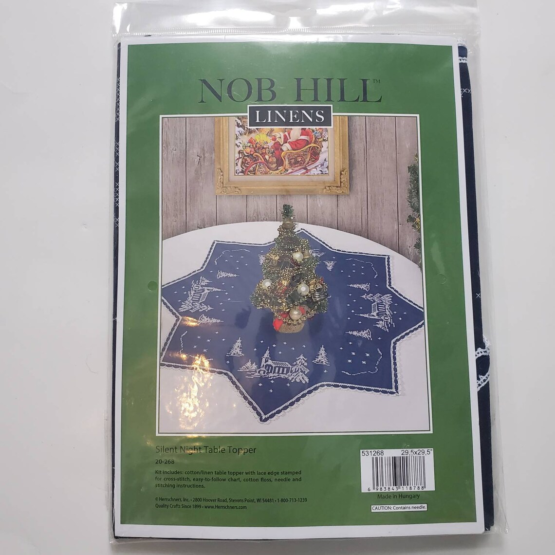 Nob Hill Linens Silent Night Cross Stitch Table Topper Kit Etsy