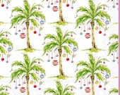 Decoupage Napkins, Christmas Palm Tree Paper Napkins, 13 quot x 13 quot unfolded