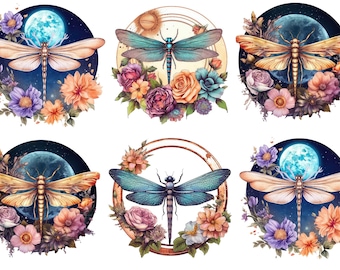 Rice Paper for Decoupage / Dragonfly Dragonflies Art Nouveau / 1 Rice Paper / A4 / A5 / Customizable