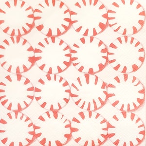 Decoupage Napkins- Christmas Peppermint Paper Napkins- Set of 3- Cocktail Size